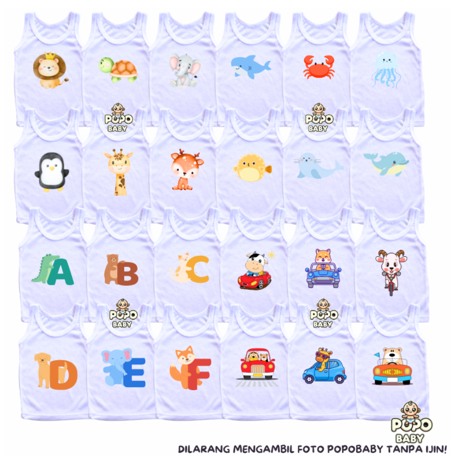 KAOS DALAM BAYI/ SINGLET BAYI MOTIF KARAKTER PEREMPUAN/ LAKI PERTAMA DI SHOPEE