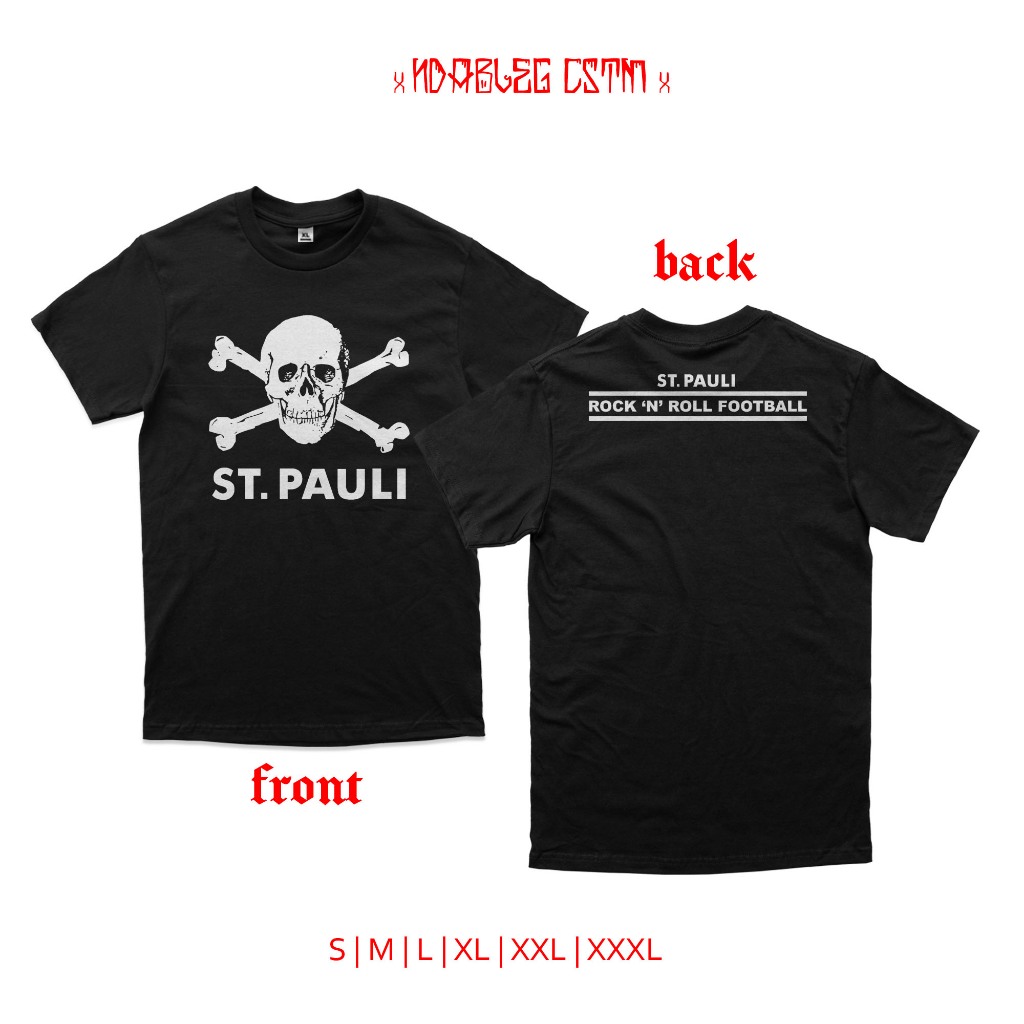 Kaos st pauli rock and roll football tshirt st pauli combed 24s