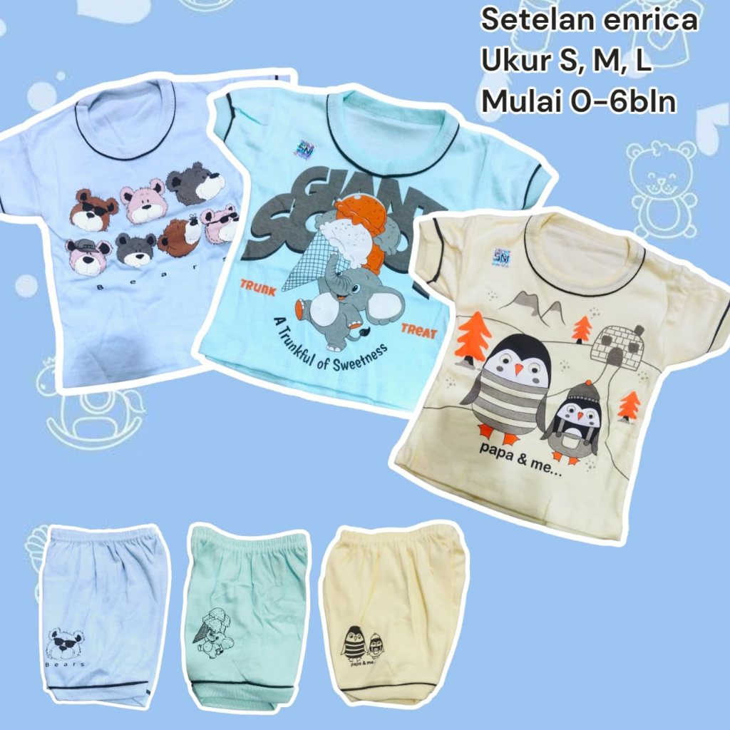 Baju Bayi Harian Setelan Pendek Enrica