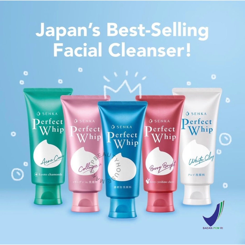 Sabun Muka Impor Jepang Senka Perfect Whip Beauty Foam 100 Ml Acne Care, Collagen In, White Fuji Sak