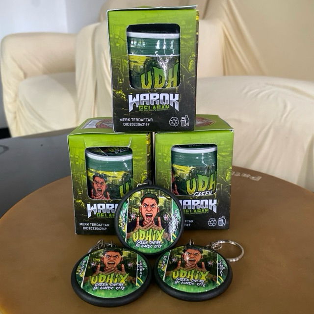 Gelasan Udhix Green On fire by WarokKite Matot Bahan Hijau size 0,23 Tournament product ORIGINAL WAR