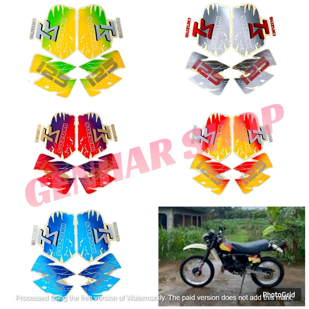STIKER STRIPING LIS LES BODY MOTOR SUZUKI TS 125 1994 FULLSET