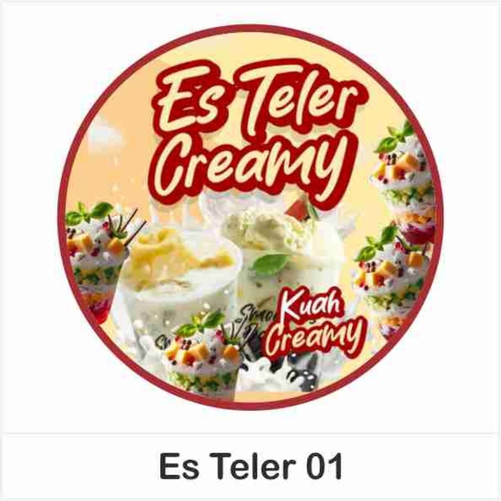 160 PCS Stiker Es Teller Creamy Label Produk Es Campur