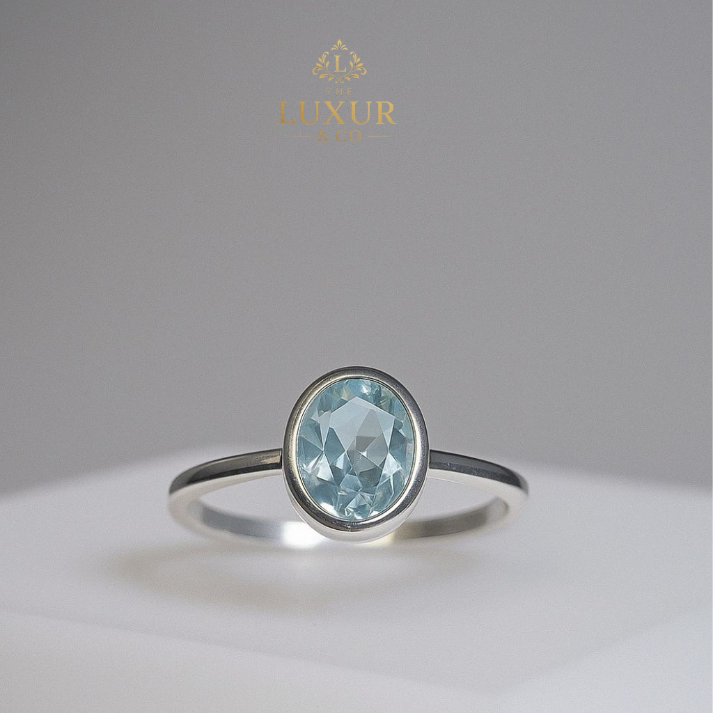 Cincin Wanita Perak 925 Batu Yellow, Blue & Smokey Topaz | Ring Silver 925 Yelow Topaz, Blue Topaz, 