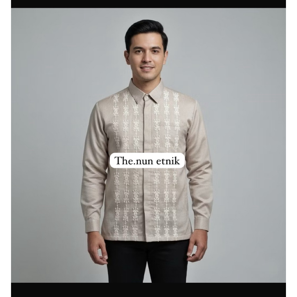 KEMEJA LENGAN PANJANG PRIA TENUN BULU PREMIUM