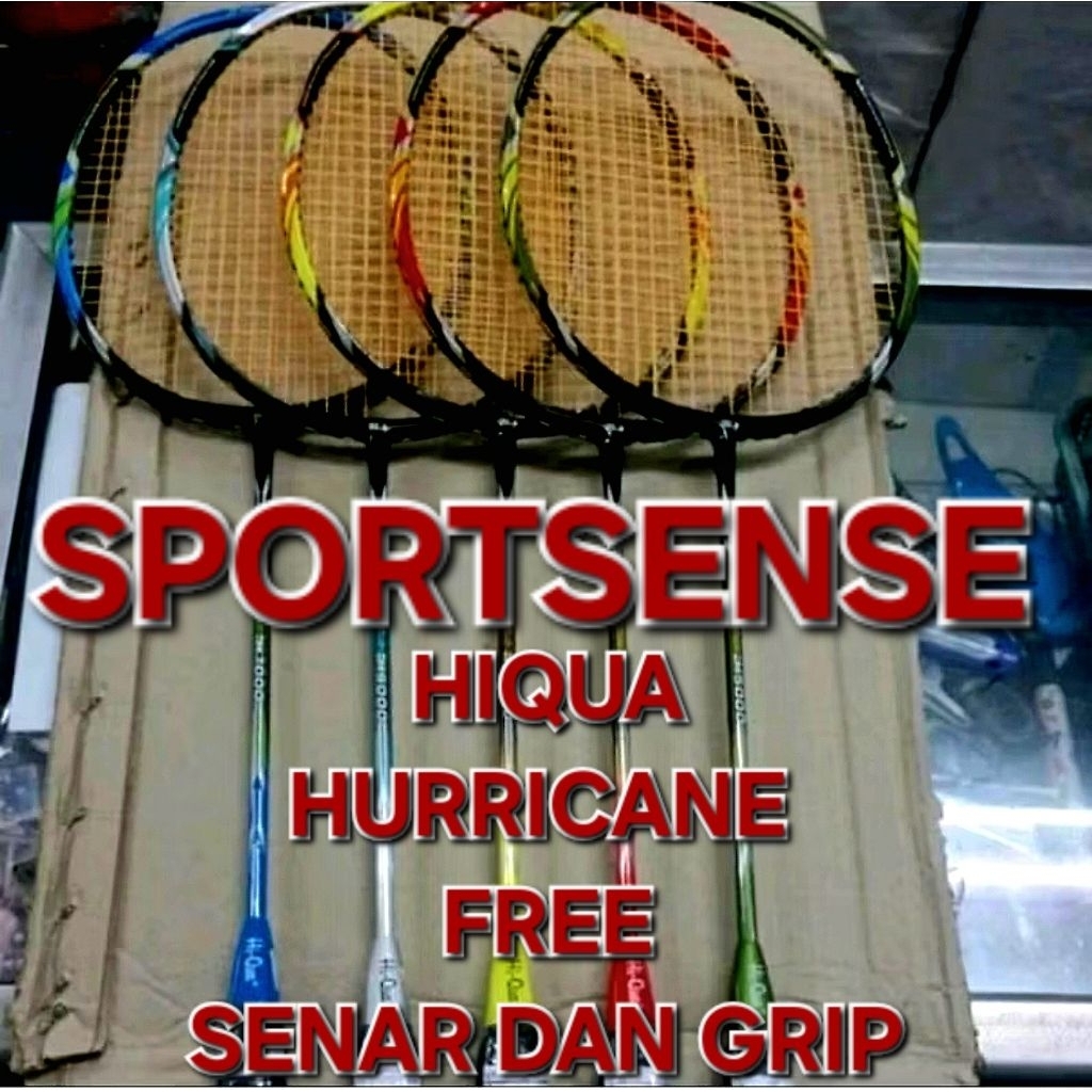 Raket Bulutangkis Badminton HiQua Hi Qua HQ Hi-Qua Hurricane Original Bonus Lengkap
