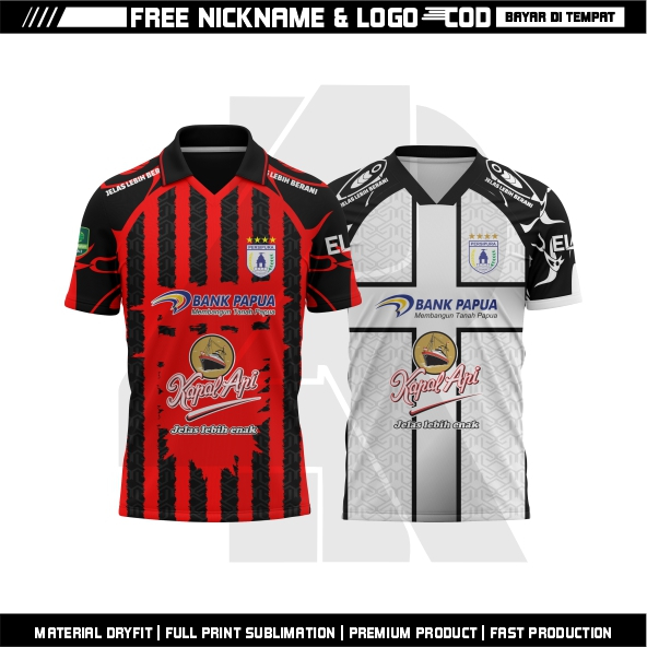 Jersey Persipura Jayapura Liga 2 Pegadaian 2025 - 2026 Free Nickname & No Fullprinting