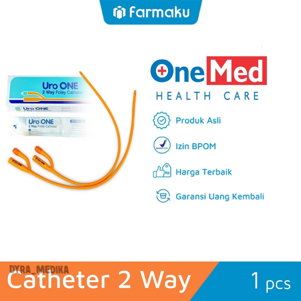 ONEMED Foley Catheter UroOne 2 way Size Pilihan No. 12,14,16,18,20