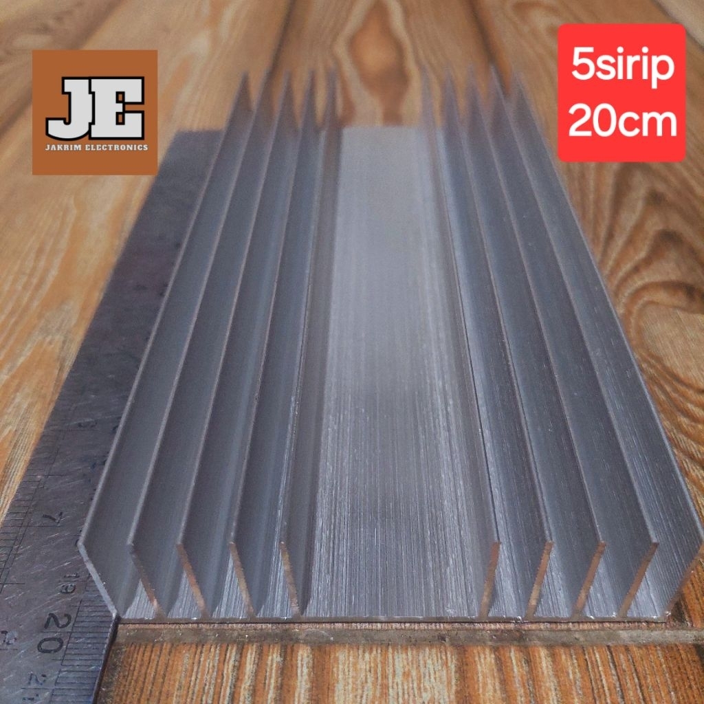 Heatsink Headsink 5 sirip 20 cm Pendingin Transistor Tebal