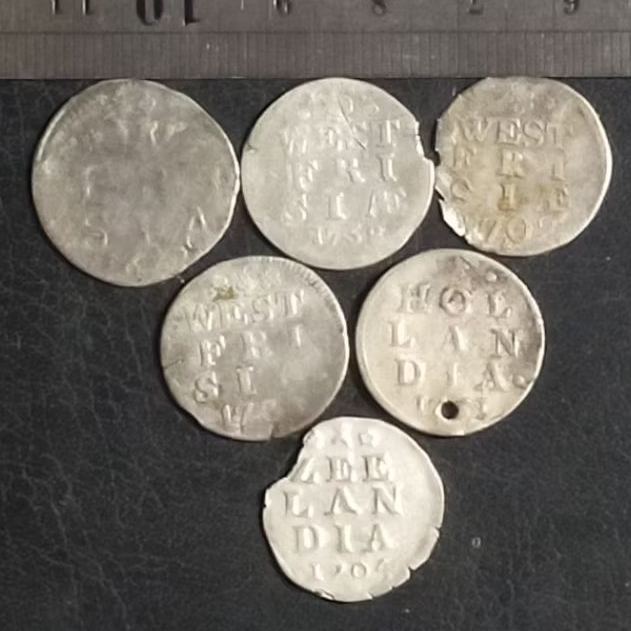 ST. BR7. DIJUAL BORONGAN 6 KEPING KOIN KUNO || KOIN PERAK || SILVER COIN 2 STUIVER CAMPUR