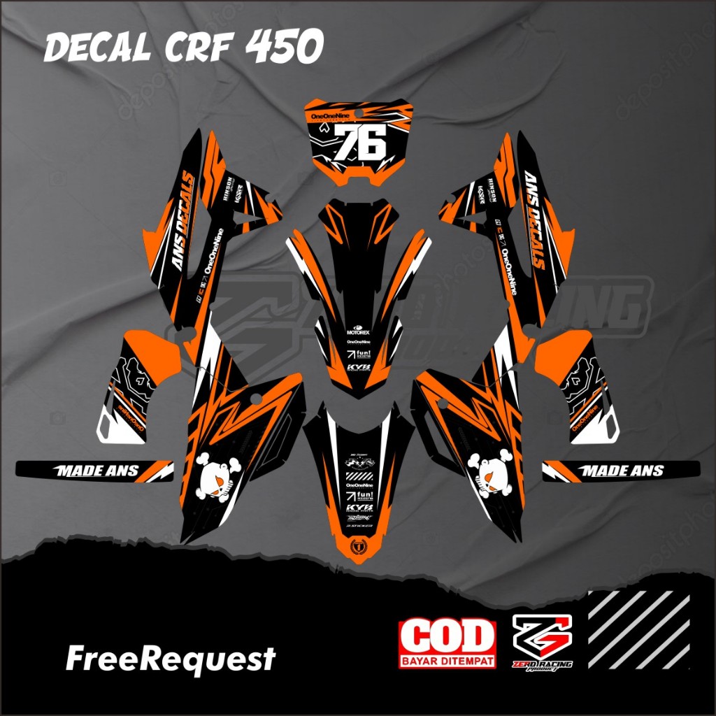 DECAL CRF 450 DECAL CRF 450 FULL BODY BISA REQUEST FULL BODY DECAL CRF 450