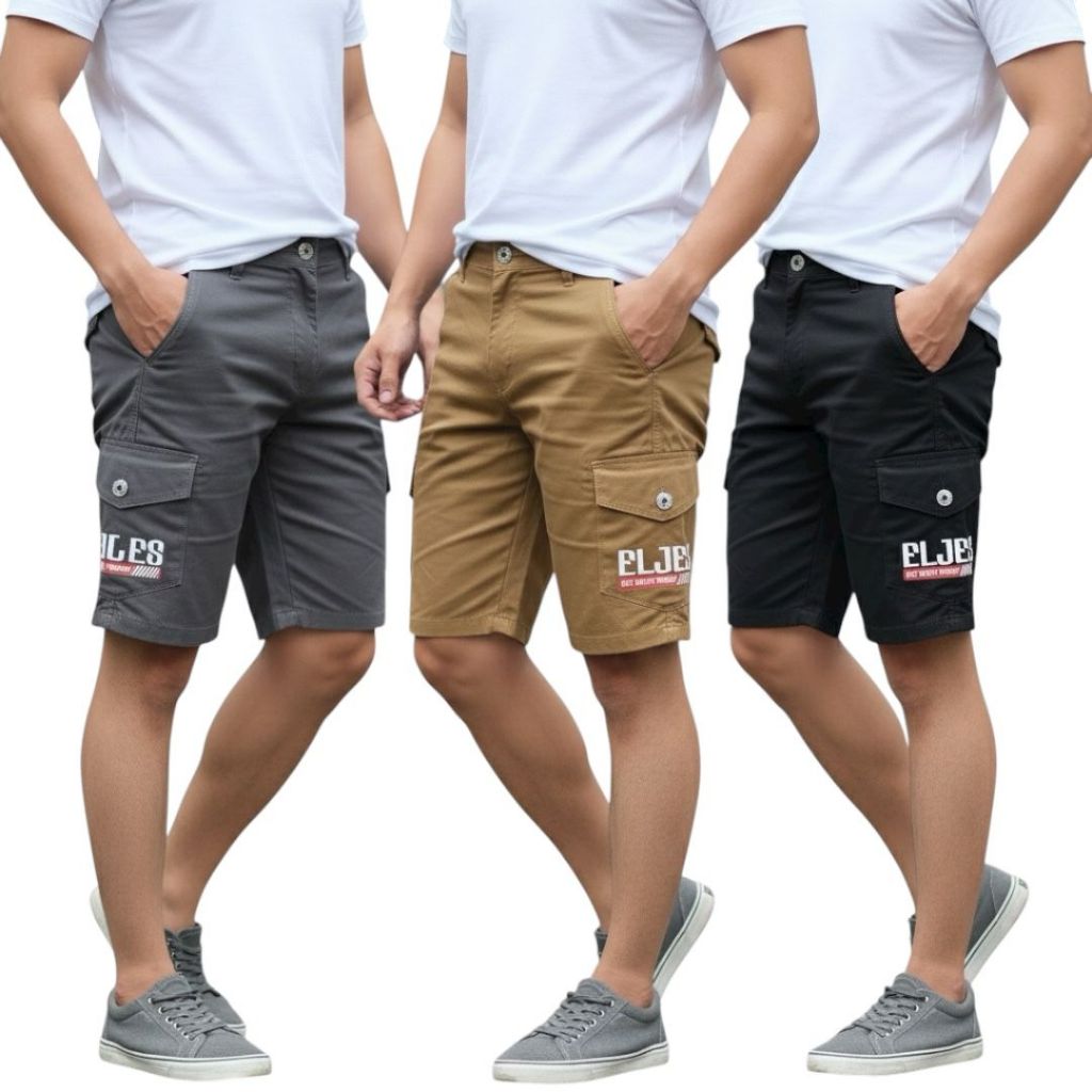 Eljes Celana Pendek Pria/Celana Cargo Pendek Pria/Short Kargo Pants/Promo 100rb Dapat 5 Pcs Celana P