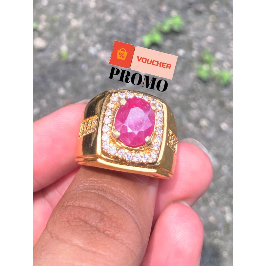 Promo Cincin ruby Asli Natural | Cincin ruby pink | Batu Permata Koleksi