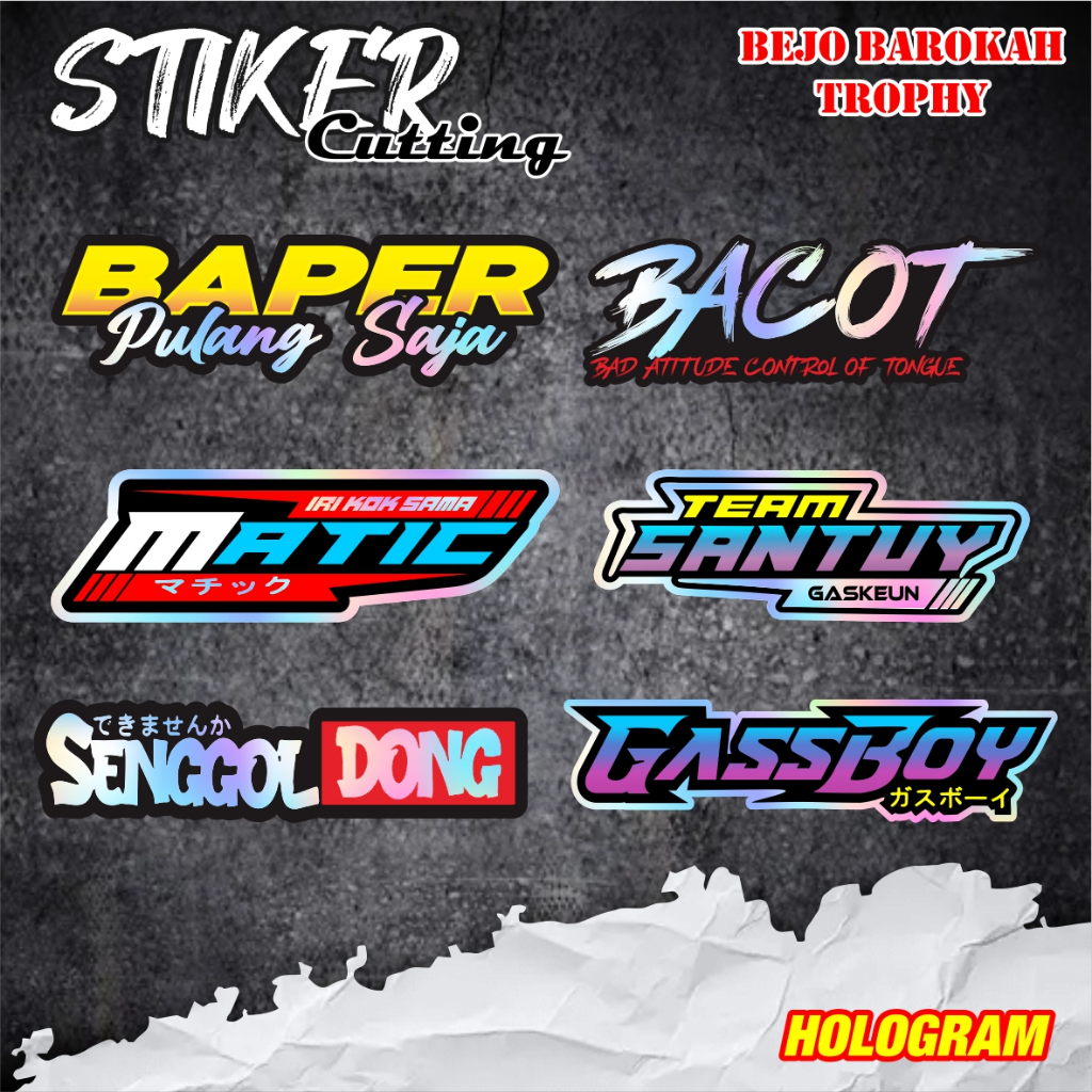 Stiker viral "Kata-kata " / stiker kata kata viral / Stiker hologram/ stiker keren / stiker baru mur