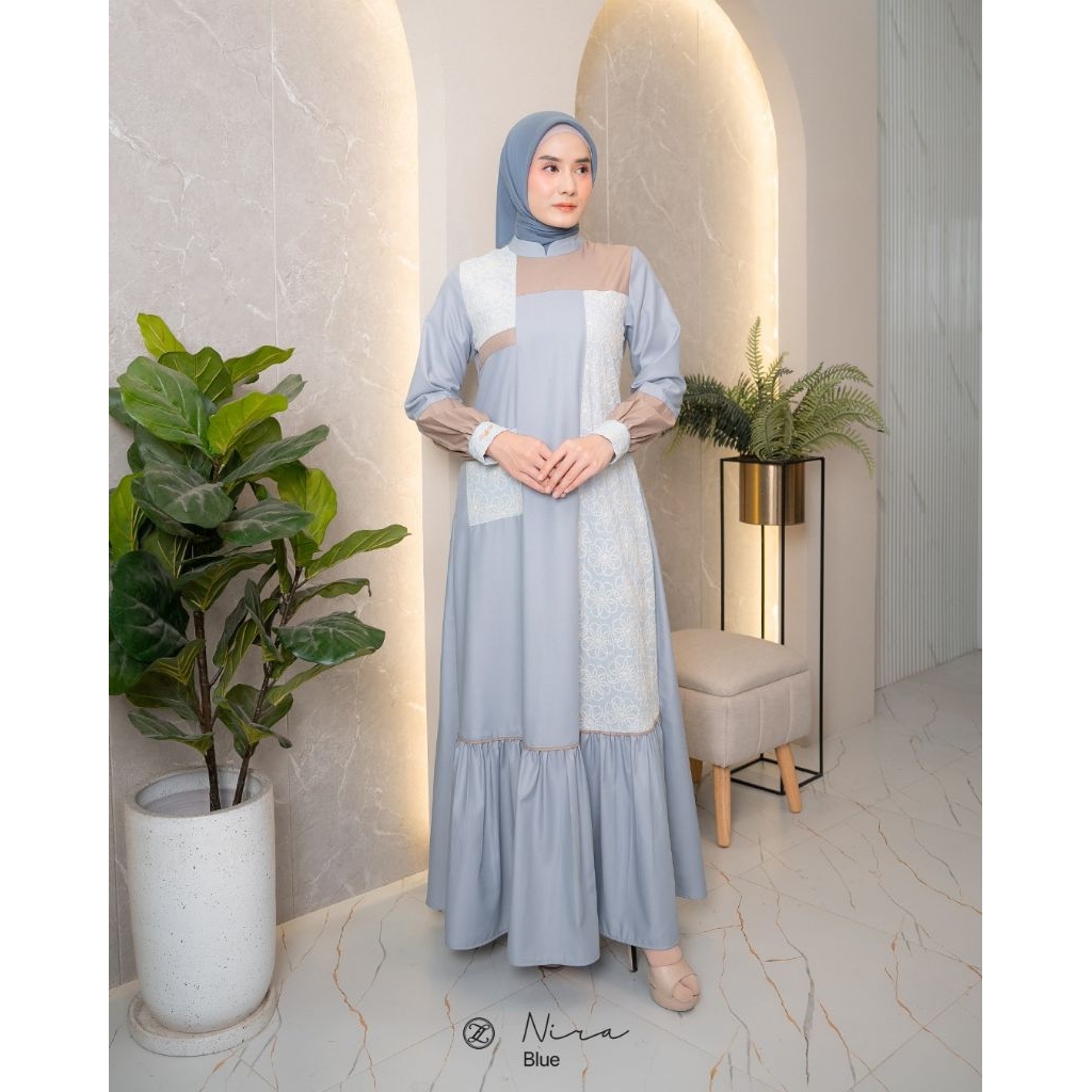 Nira dress by Zalifa, gamis simple, gamis zalifa