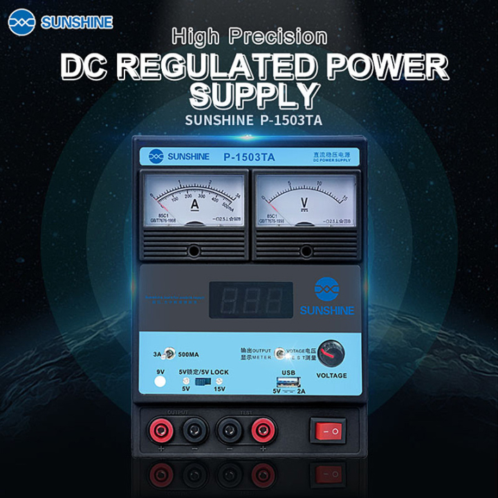 POWER SUPPLY/ PS ORIGINAL/ ORI SUNSHINE/ SS P-1503TA 3 Ampere/ TOOL POWER SUPPLY SUNSHINE P-1503TA /