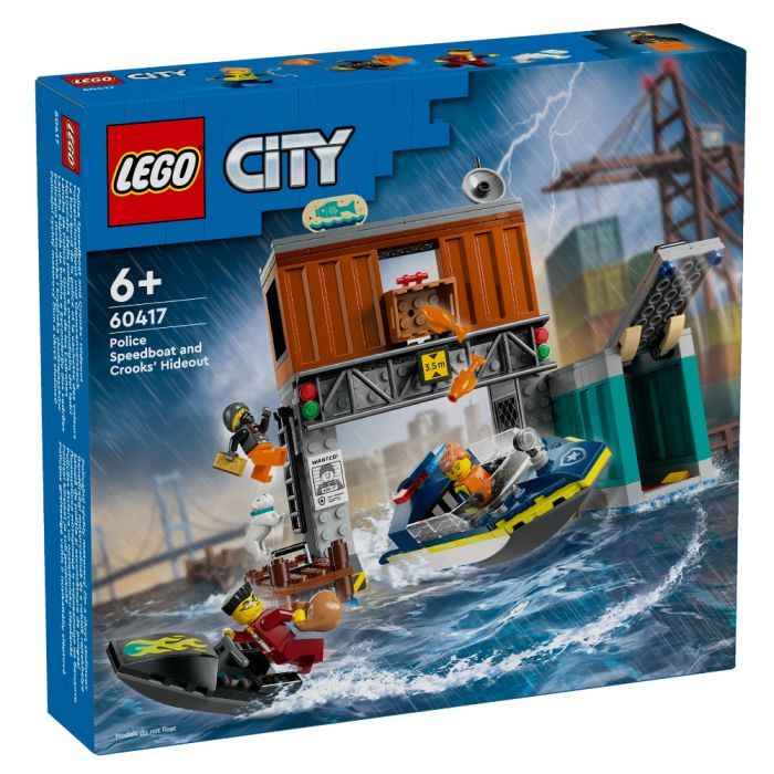 LEGO 60417 City Police Speedboat and Crooks Hideout