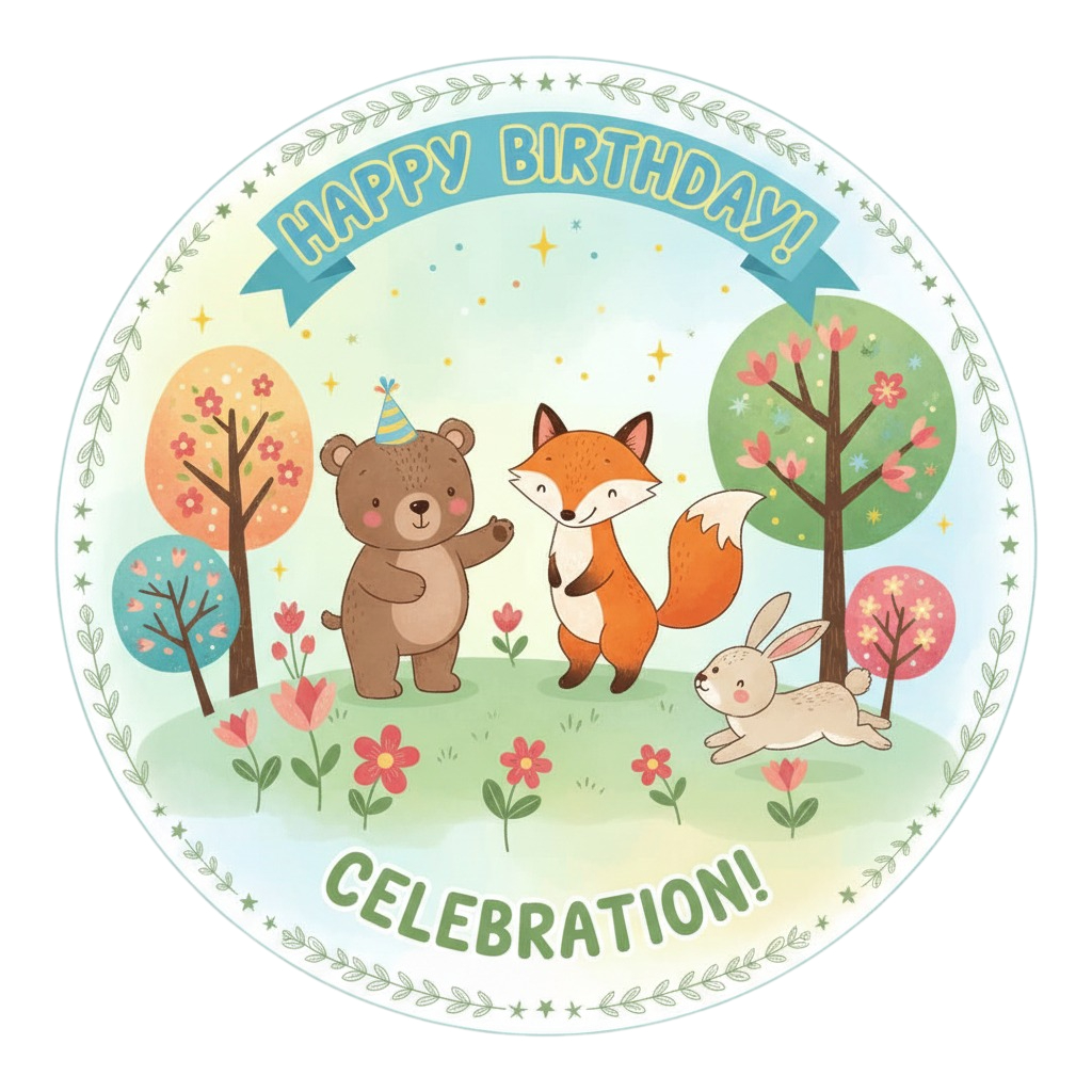 Stiker Birthday  Ulang Tahun custom / Animal Jungle/ Zoo/park Safari