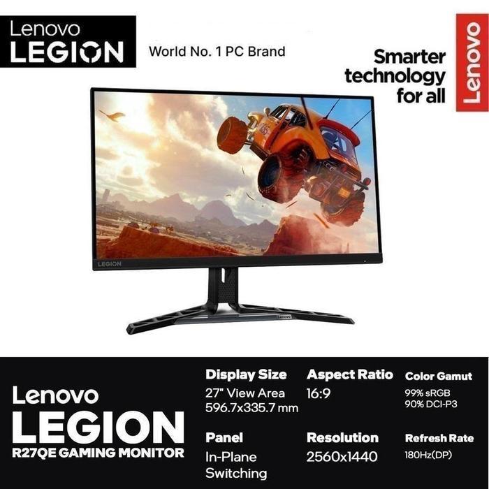 MONITOR LENOVO LEGION R27Q - E Gaming 27 Inch QHD 180Hz IPS RGB Freesync - Lenovo R27QE
