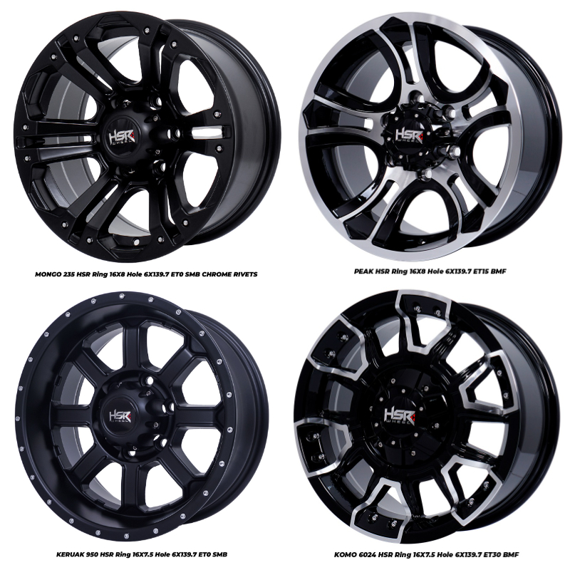 Pilihan Velg Ring 16 Lobang Baut 6 Pcd 6X139,7 Velg Racing HSR Wheel Surabaya