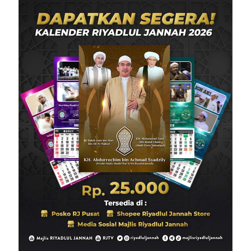 Terbaru Kalender 2026 Majlis Riyadlul Jannah (Bonus Poster Cover)