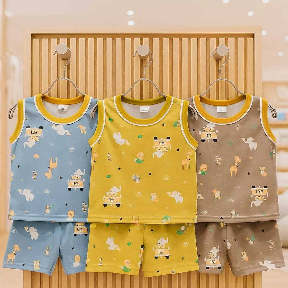 Walton Kids 8580 Setelan Singlet Walton Kids Bayi Usia 1-2 Tahun Bahan Kaos Adem dan Dijamin Nyaman