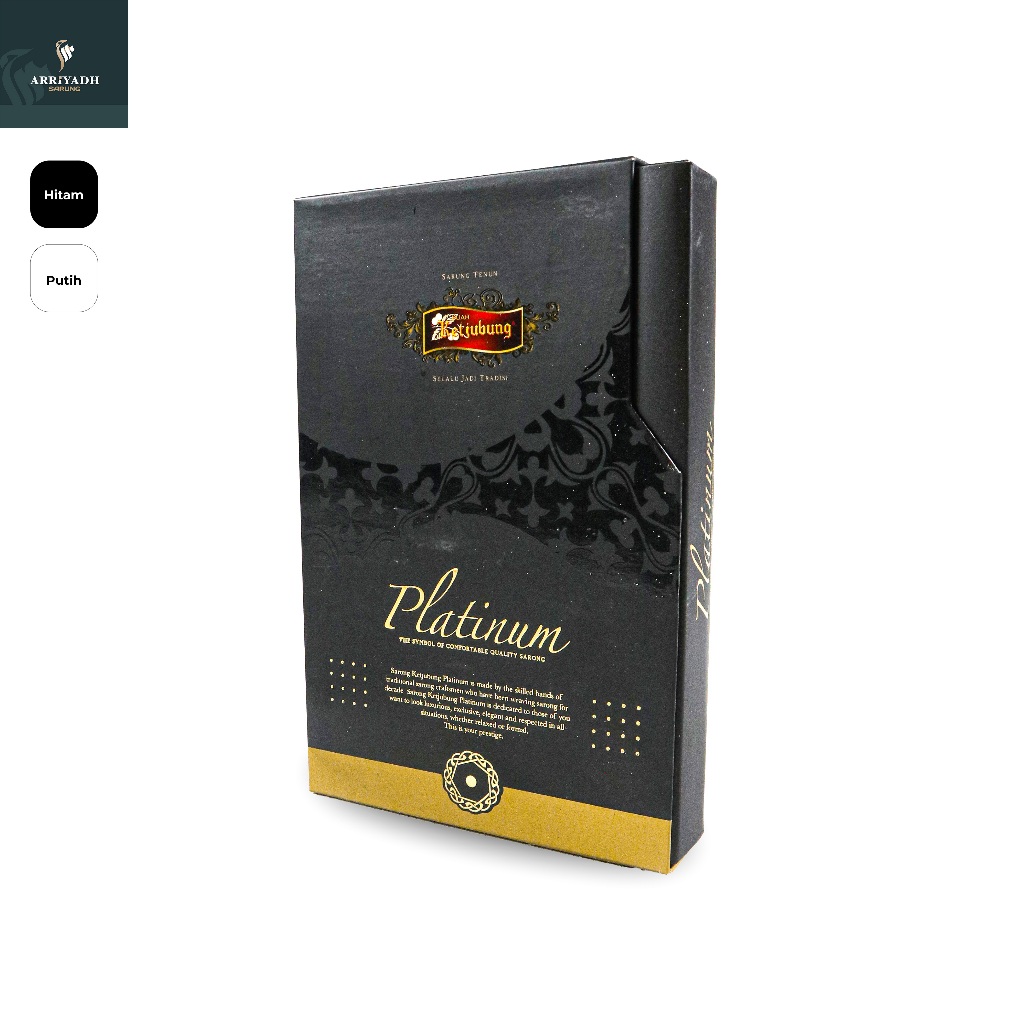 Sarung KETJUBUNG Platinum Gold Hitam Putih Series Motif Dobby Songket Jacquard DIS JSD TIS SPP