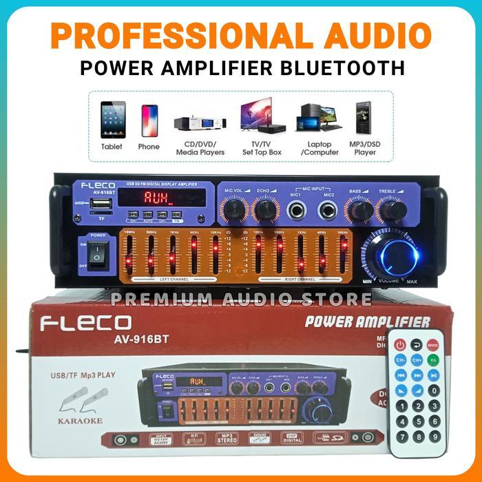 POWER AMPLIFIER KARAOKE WIRELESS FLECO D-22 AV-918BT AV-916BT AMPLIFIER BLUETOOTH DIGITAL STEREO AMP