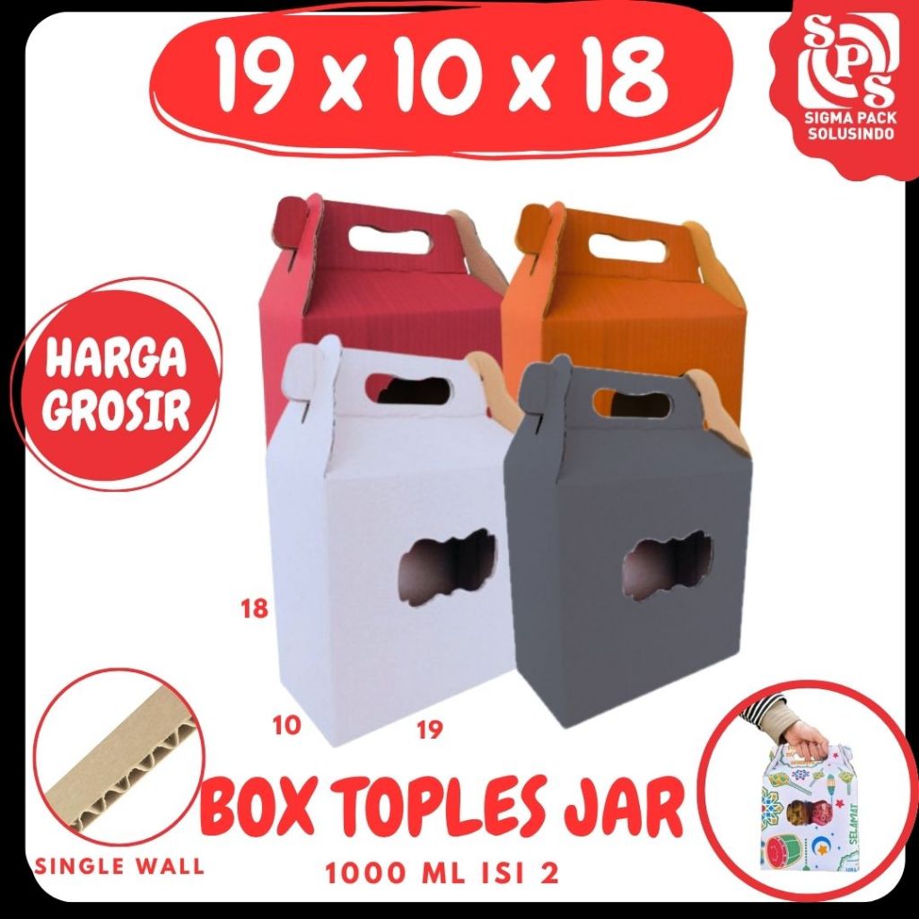 Box Kue Kering 19x10x18 Jinjing KUKER TOPLES JAR 1000 ml ISI 2) Box Toples Tabung Jinjing Kardus tol