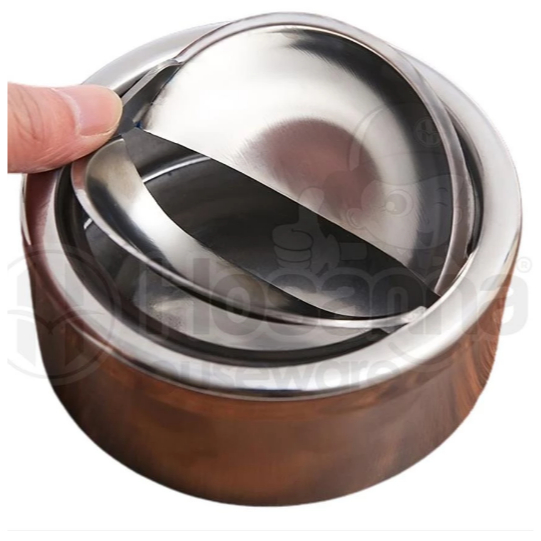 Tempat Puntung Rokok Stainless / Asbak Aesthetic Buka Tutup Portable