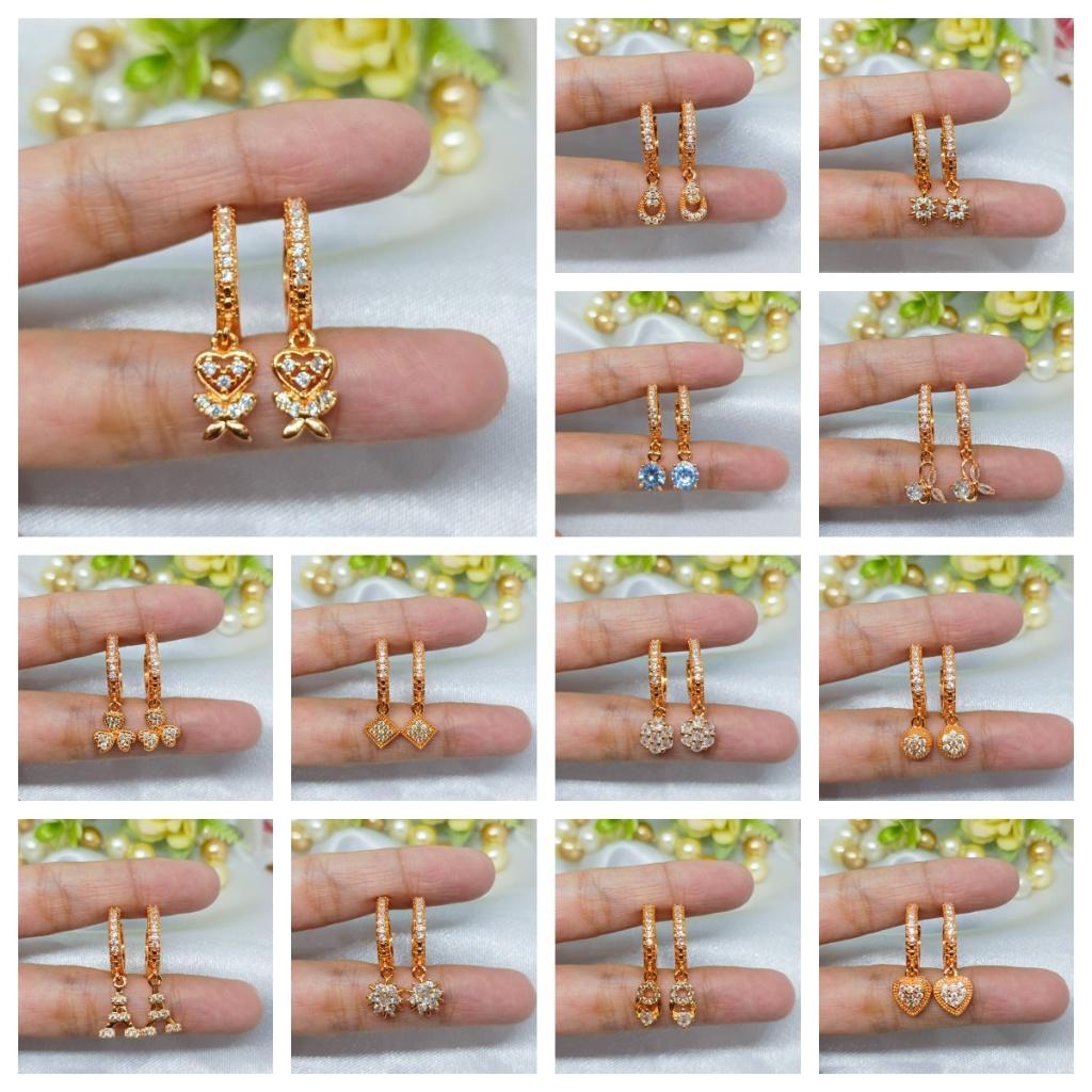 Earrings Jewelry Anting Titanium Wanita Emas Muda Anti Karat Terbaru Import Dewasa Tusuk Korea Asli 