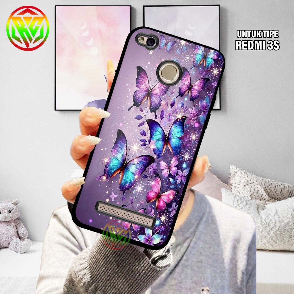 Real Case Xiaomi Redmi 3S - Motif Terbaru Softcase Glass Kilau New Case Glossy casing Hp Xiaomi Redm