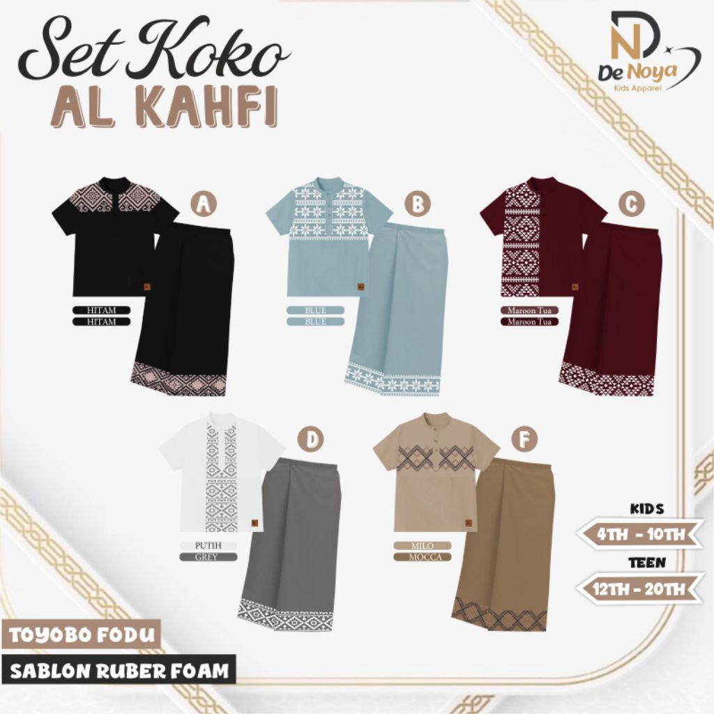PO‼️setelan koko anak SET KOKO AL KAHFI by denoya 4-20y