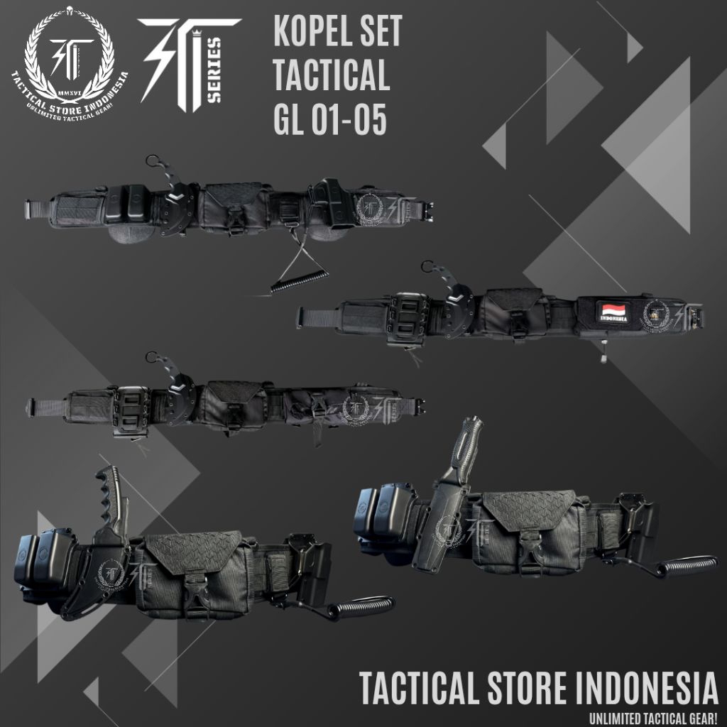 100% ORIGINAL KOPEL SET TACTICAL GL VERSI 01-05 - KOPEL SET TNI POLISI BRIMOB