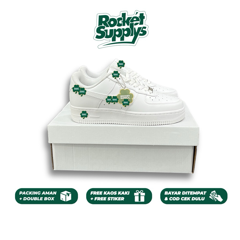 Sepatu Pria Wanita AF 1 Full White / 100% Baru