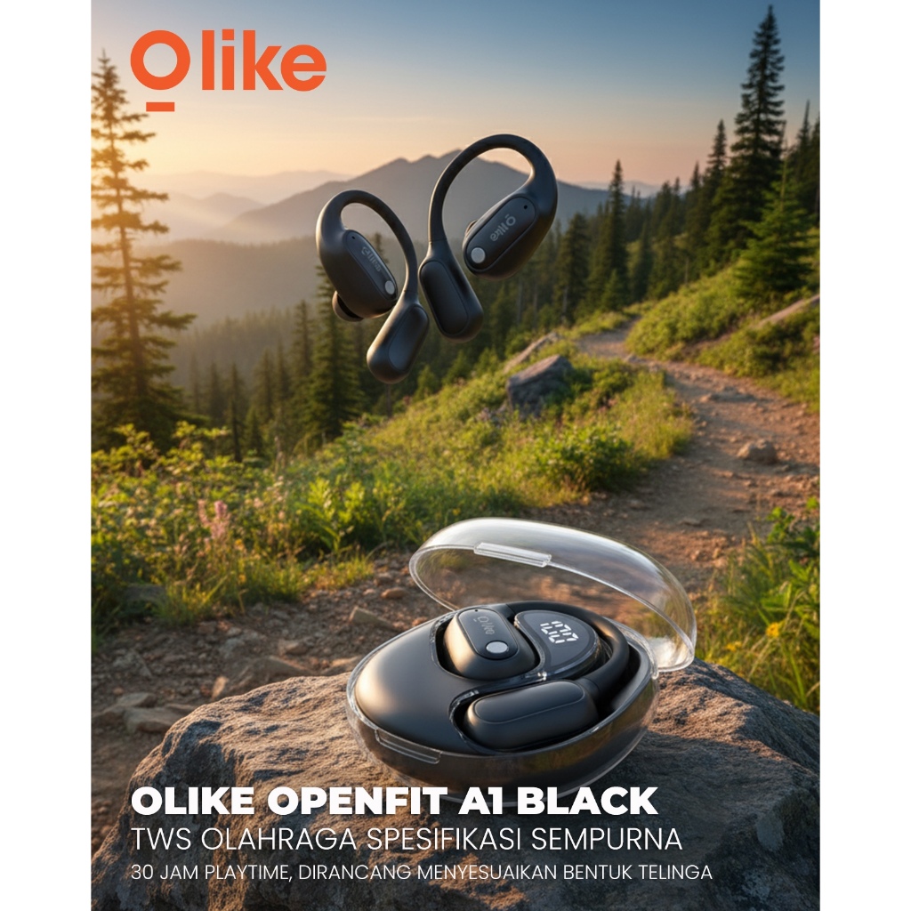 HANDSFREE BLUETOOTH TWS OLIKE OPENFIT A1 BLACK
