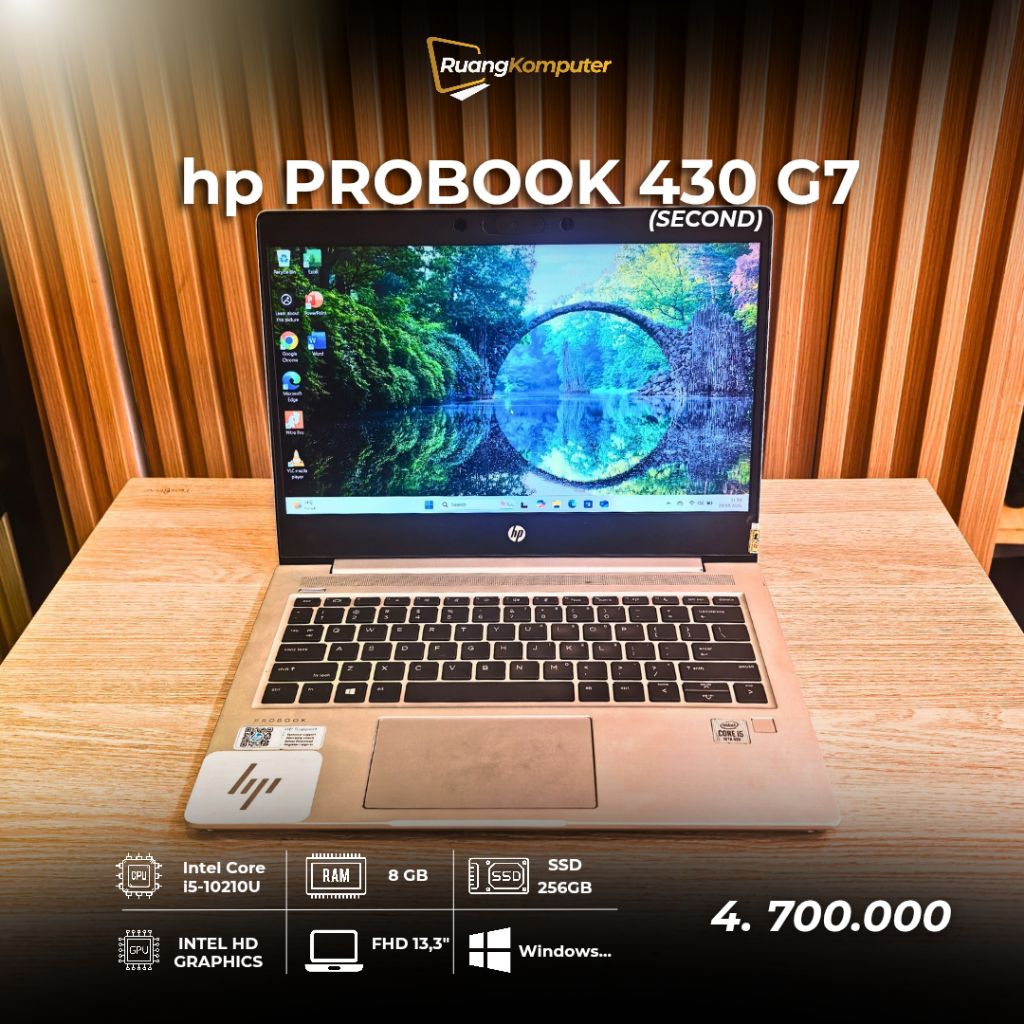 Laptop HP PROBOOK 430 G7 Intel Core i5-10210U RAM 8GB SSD 256GB FHD 13.3inch Second original bergran