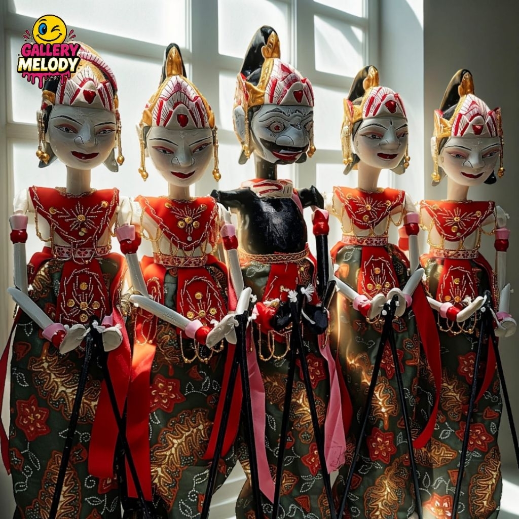 Wayang Golek Pandawa 5 Medium Quality 1Set=5pcs uk 50cm