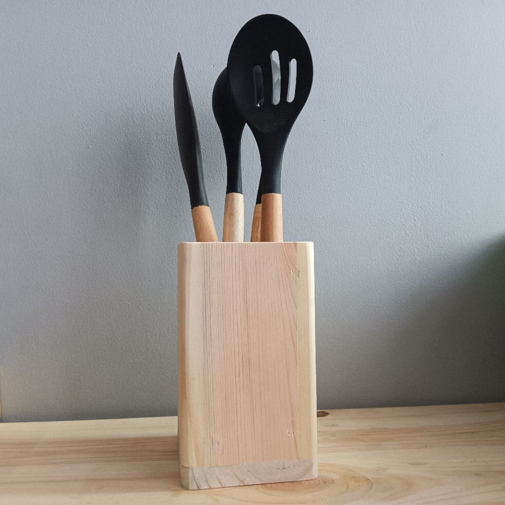 Tempat Sutil Sendok Kayu Kotak Persegi Aesthetic