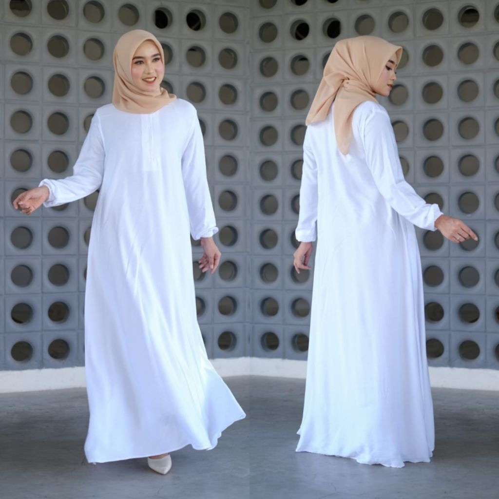 Gamis Polos Rayon Tebal Homedress Rayon Twill Busui Size Jumbo