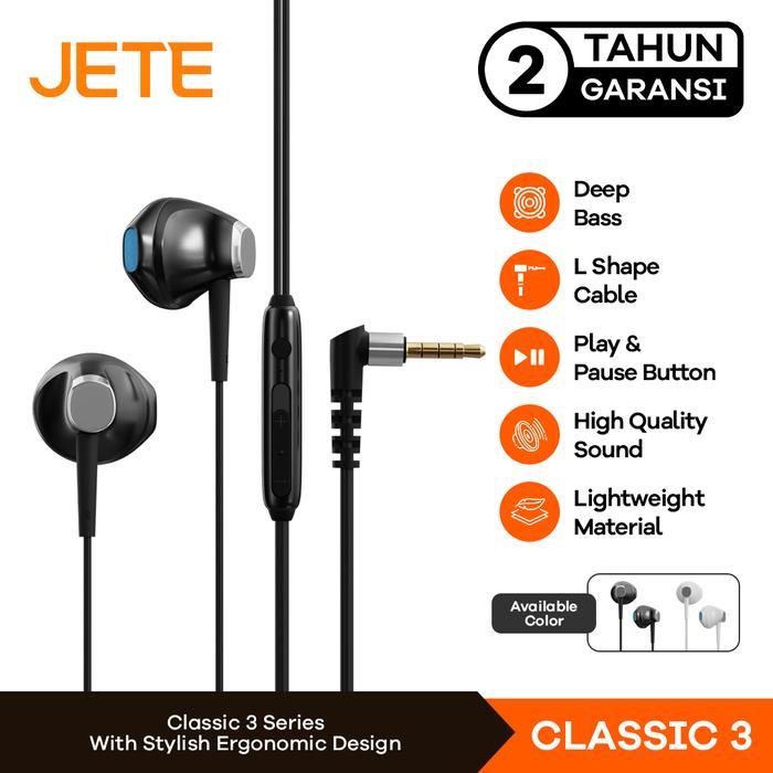 JETE Classic 3 | Headset Earphone - Garansi 2 Tahun