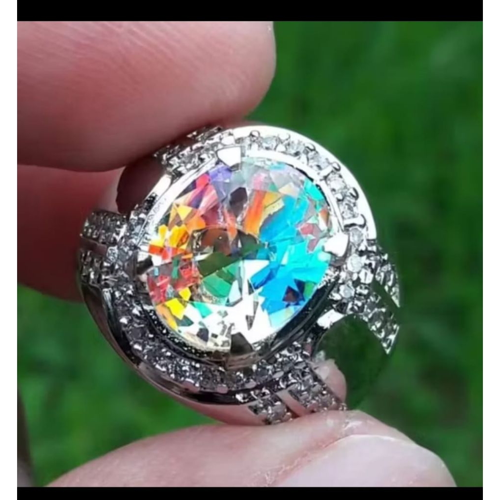 Batu cincin kalimaya india cutting natural top cristal