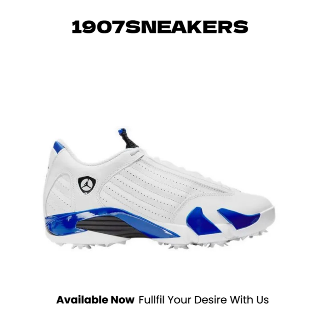 Sepatu Golf Pria Nike Air Jordan 14 G - White/Black-Hyper Royal NIGHJ7710101