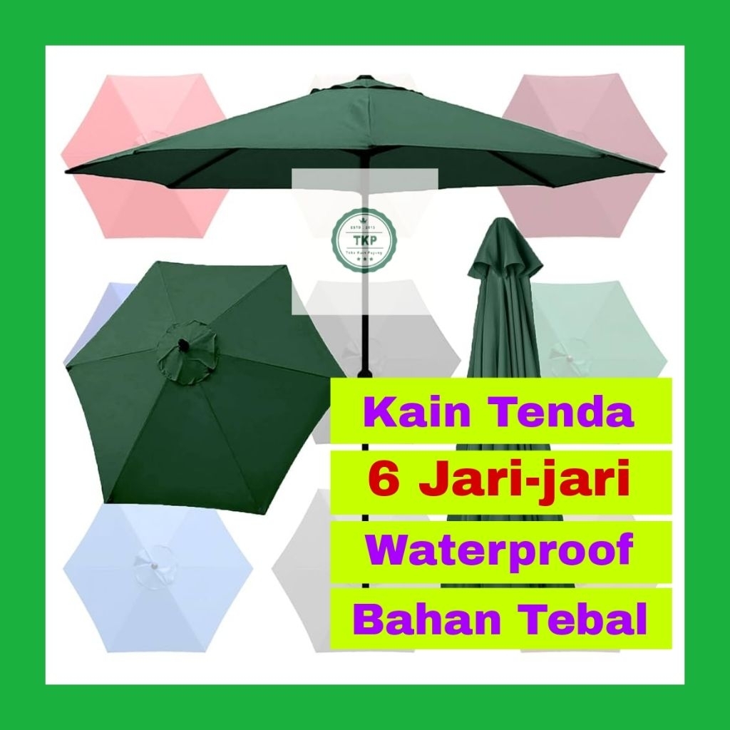 Kain pengganti payung outdoor azko payung ace hardware payung taman 6 Jari-jari bahan tebal anti air
