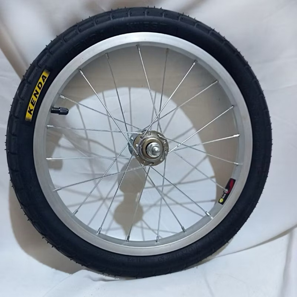 Roda sepeda 16 depan belakang lengkap sudah di pasang ban 16x1.75 kenda / wheelset sepeda 16 x 1.75 