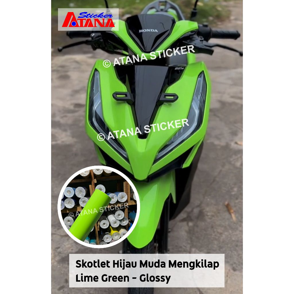 Skotlet Hijau Muda Glossy Doff Light Tea Tree Lime Apple Green Pastel Daun Pupus Ninja Kilap Dop Met