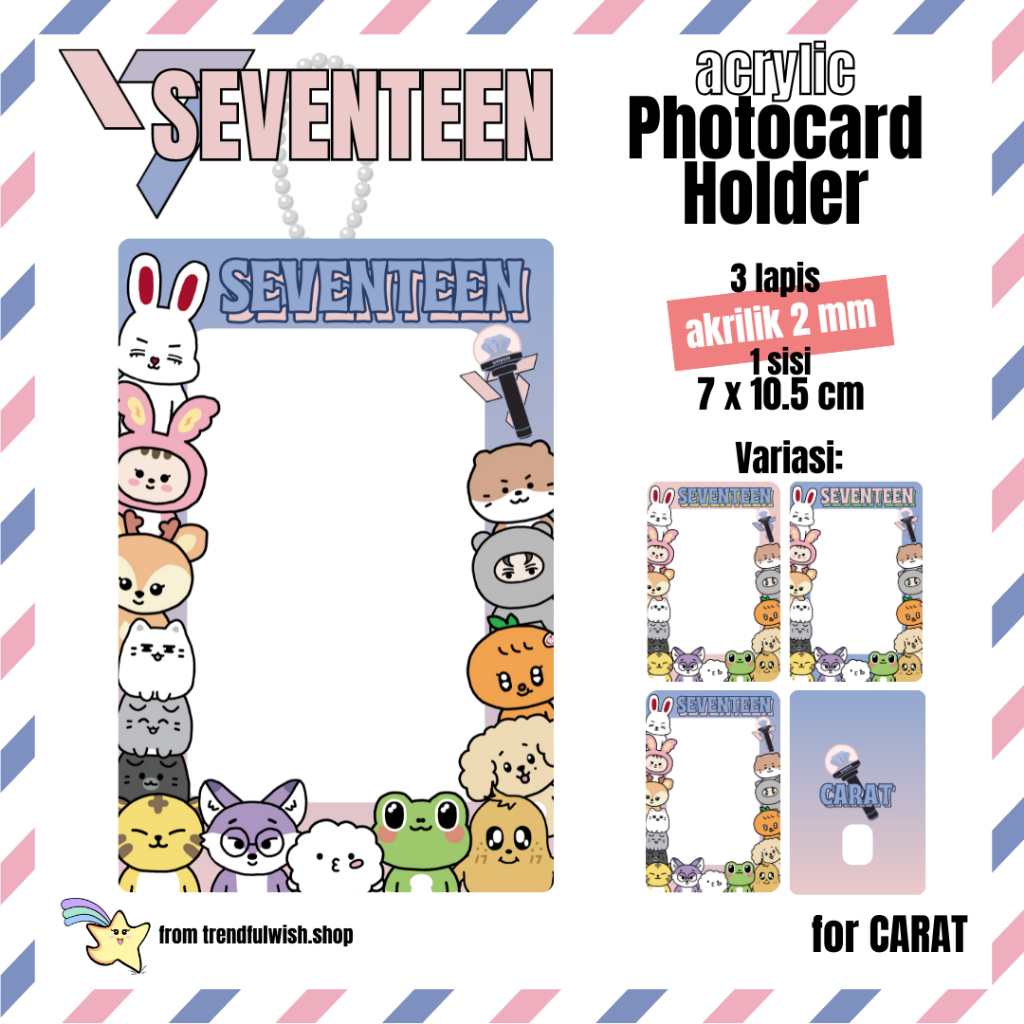 SEVENTEEN / SVT / MINITEEN - ACRYLIC PHOTOCARD HOLDER / PC HOLDER / CAHOL AKRILIK