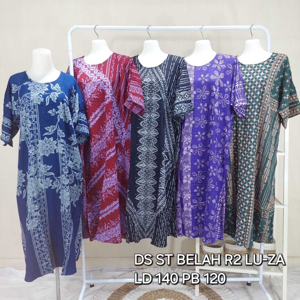 LUZA ORIGINAL st belah asli daster batik Pekalongan jumbo ld 140 pb 120 bahan adem lembut tangan pen