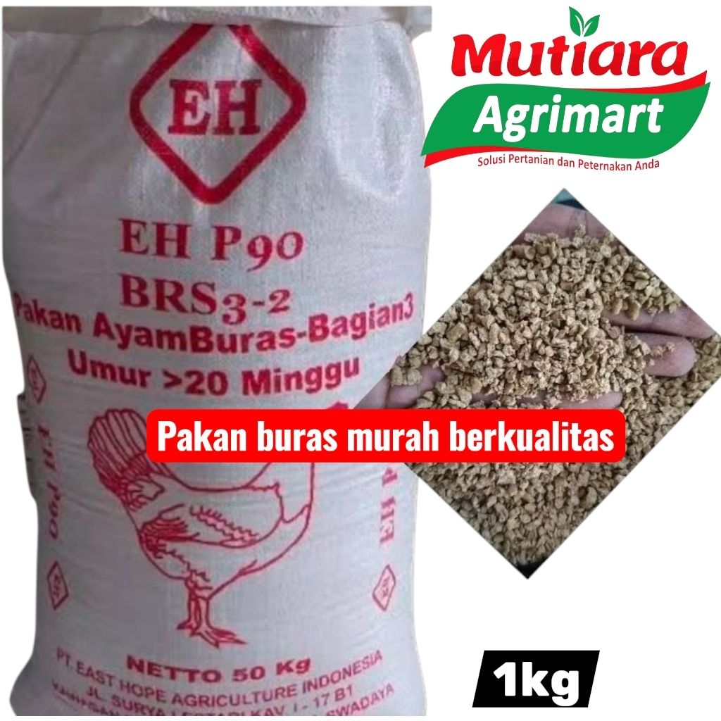 PAKAN AYAM EHP90 BURAS MURAH BERKUALITAS 1KG// PUR AYAM BURAS 1KG // VOER AYAM PENAMPUNGAN