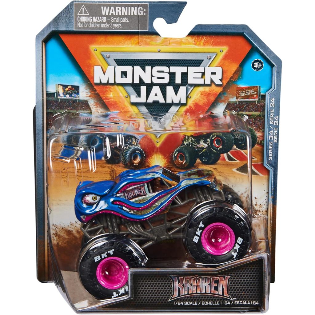 Monster Jam, Official Kraken Monster Truck, Die-Cast Vehicle, 1:64 Scale,